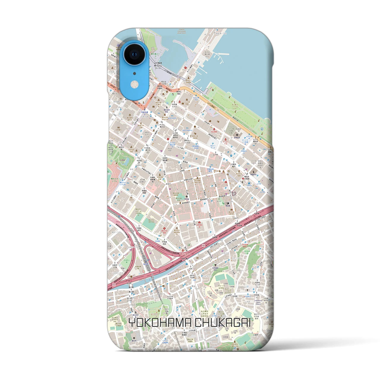 【横浜中華街】地図柄iPhoneケース（バックカバータイプ・ナチュラル）iPhone XR 用