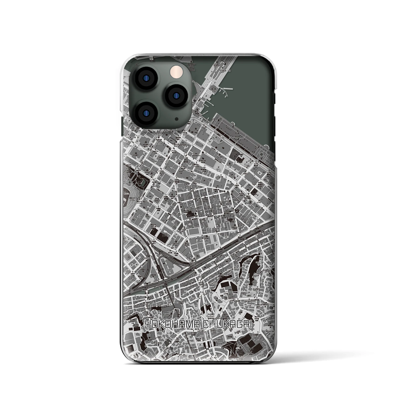 【横浜中華街】地図柄iPhoneケース（クリアタイプ・モノトーン）iPhone 11 Pro 用