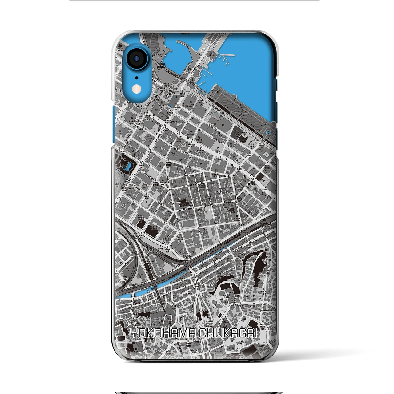 【横浜中華街】地図柄iPhoneケース（クリアタイプ・モノトーン）iPhone XR 用