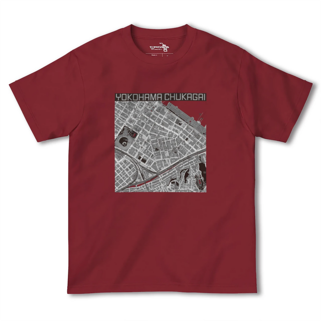 【横浜中華街(神奈川県)】地図柄ヘビーウェイトTシャツ