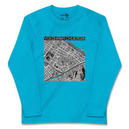【横浜中華街（神奈川県）】地図柄ロングスリーブTシャツ