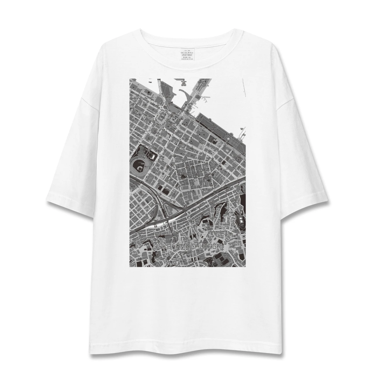 【横浜中華街（神奈川県）】地図柄ビッグシルエットTシャツ