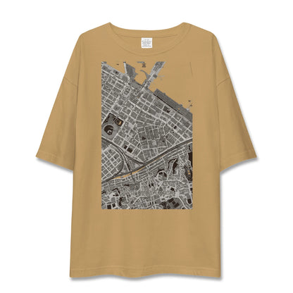 【横浜中華街（神奈川県）】地図柄ビッグシルエットTシャツ