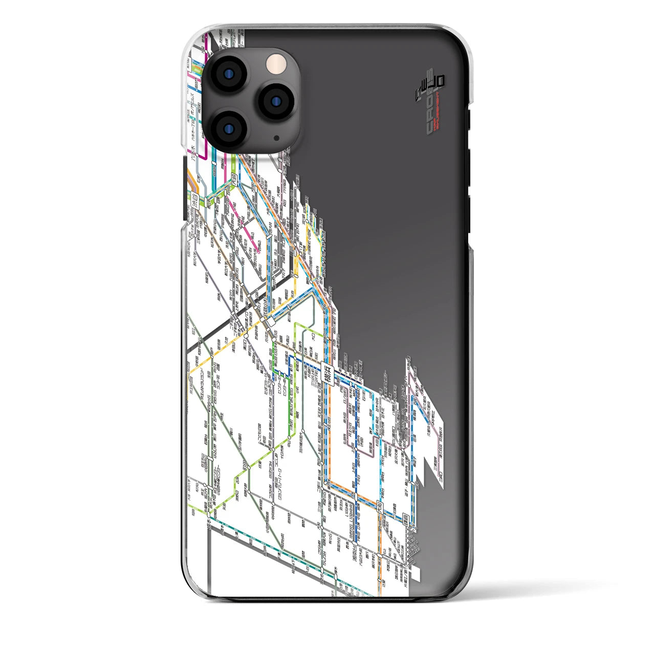 【横浜路線図】地図柄iPhoneケース（クリアタイプ・ホワイト）iPhone 11 Pro Max 用