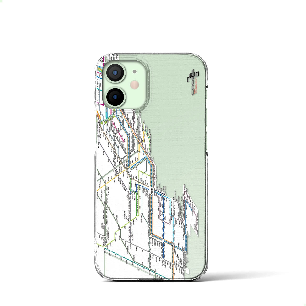 【横浜路線図】地図柄iPhoneケース（クリアタイプ・ホワイト）iPhone 12 mini 用