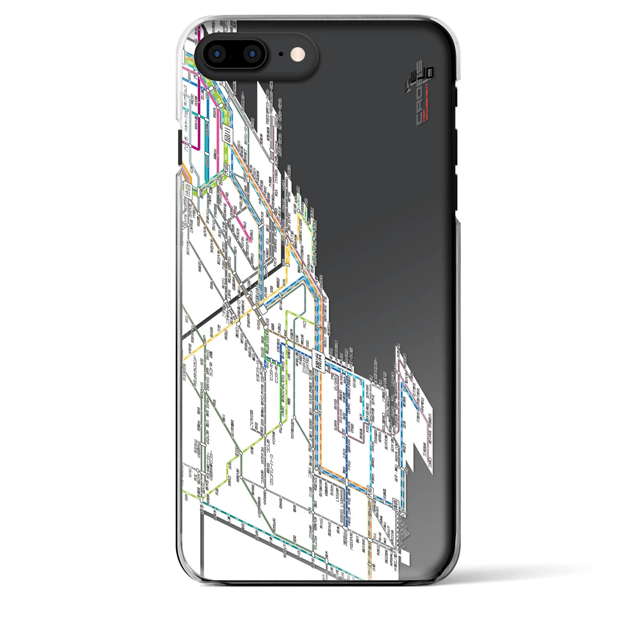 【横浜路線図】地図柄iPhoneケース（クリアタイプ・ホワイト）iPhone 8Plus /7Plus / 6sPlus / 6Plus 用