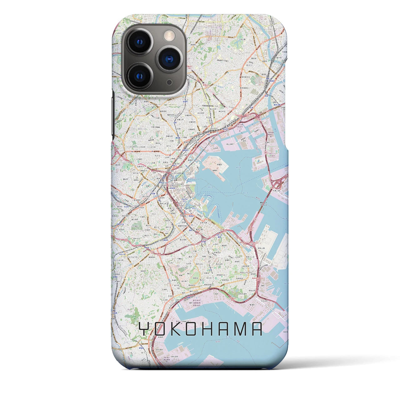 【横浜】地図柄iPhoneケース（バックカバータイプ・ナチュラル）iPhone 11 Pro Max 用