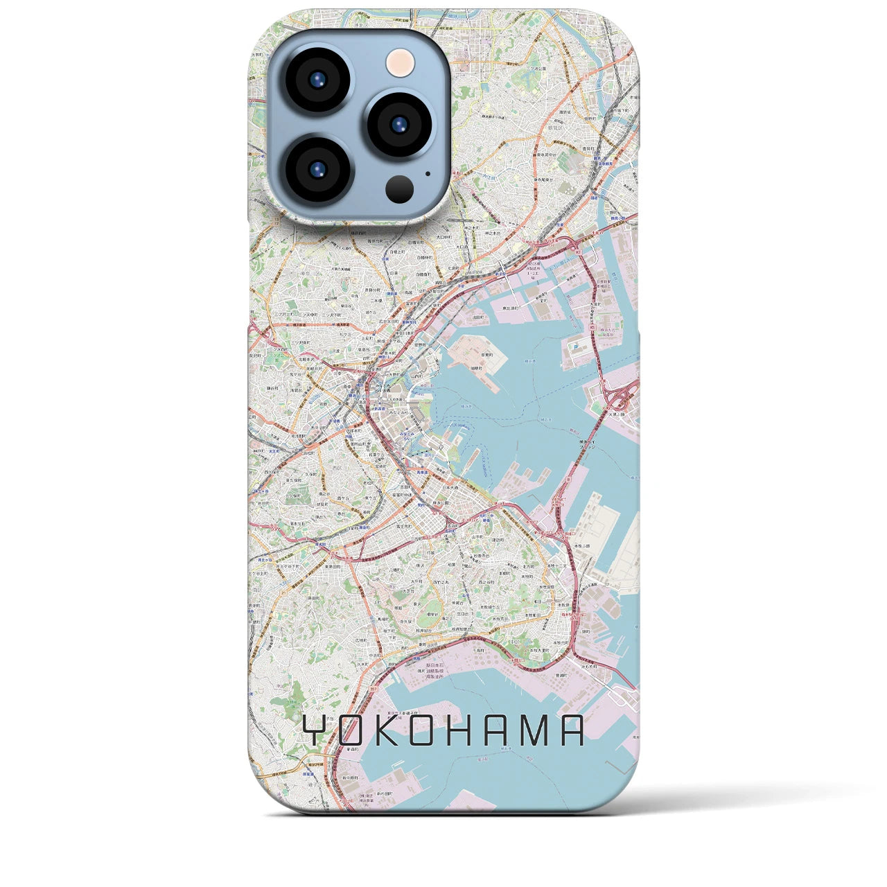 【横浜】地図柄iPhoneケース（バックカバータイプ・ナチュラル）iPhone 13 Pro Max 用