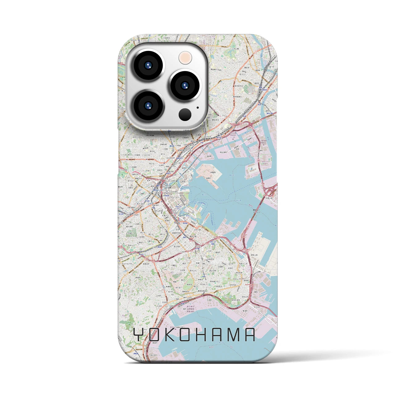 【横浜】地図柄iPhoneケース（バックカバータイプ・ナチュラル）iPhone 13 Pro 用