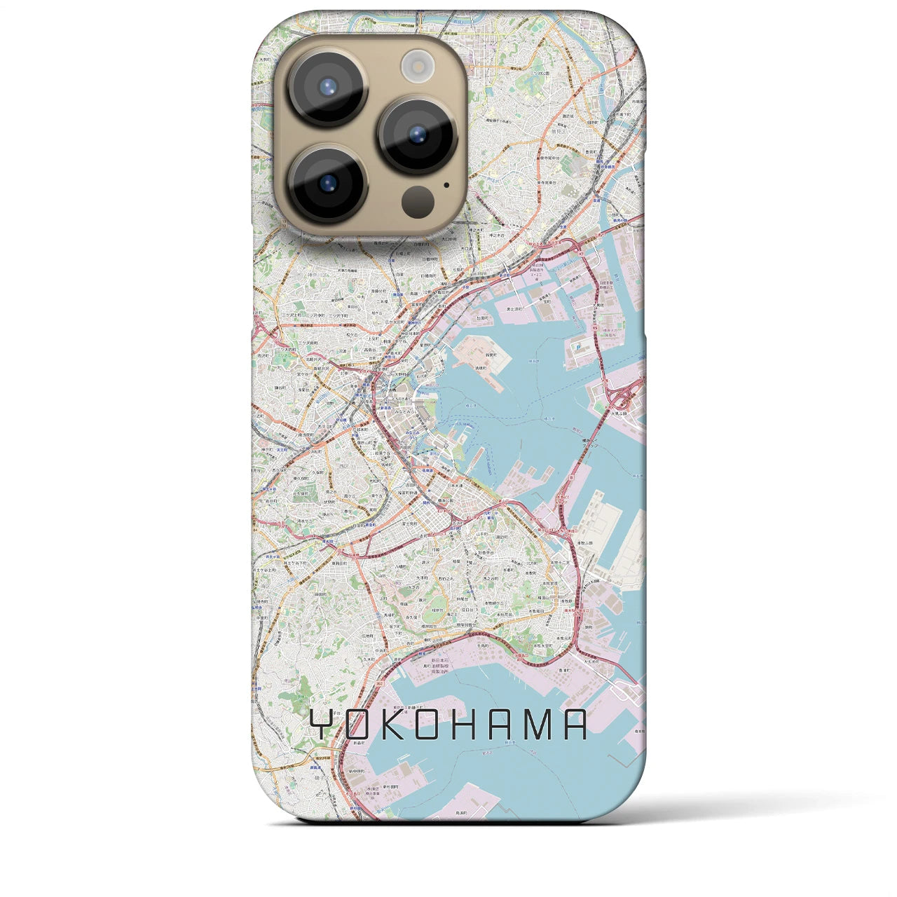 【横浜】地図柄iPhoneケース（バックカバータイプ・ナチュラル）iPhone 14 Pro Max 用