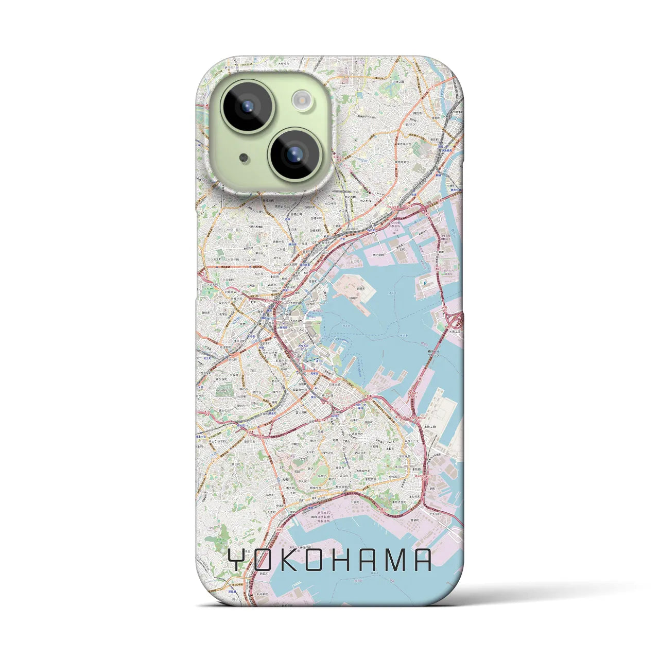 【横浜】地図柄iPhoneケース（バックカバータイプ・ナチュラル）iPhone 15 用