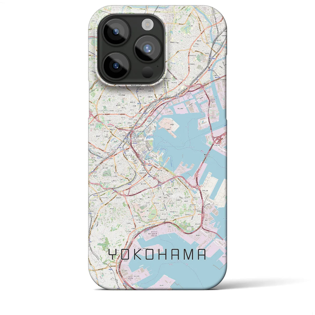 【横浜】地図柄iPhoneケース（バックカバータイプ・ナチュラル）iPhone 15 Pro Max 用