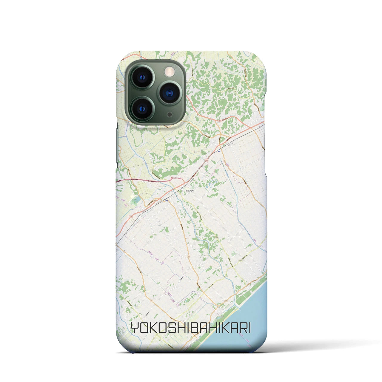 【横芝光】地図柄iPhoneケース（バックカバータイプ・ナチュラル）iPhone 11 Pro 用
