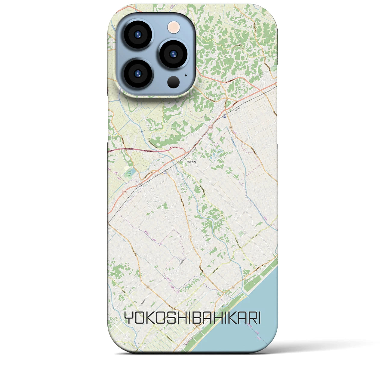 【横芝光】地図柄iPhoneケース（バックカバータイプ・ナチュラル）iPhone 13 Pro Max 用