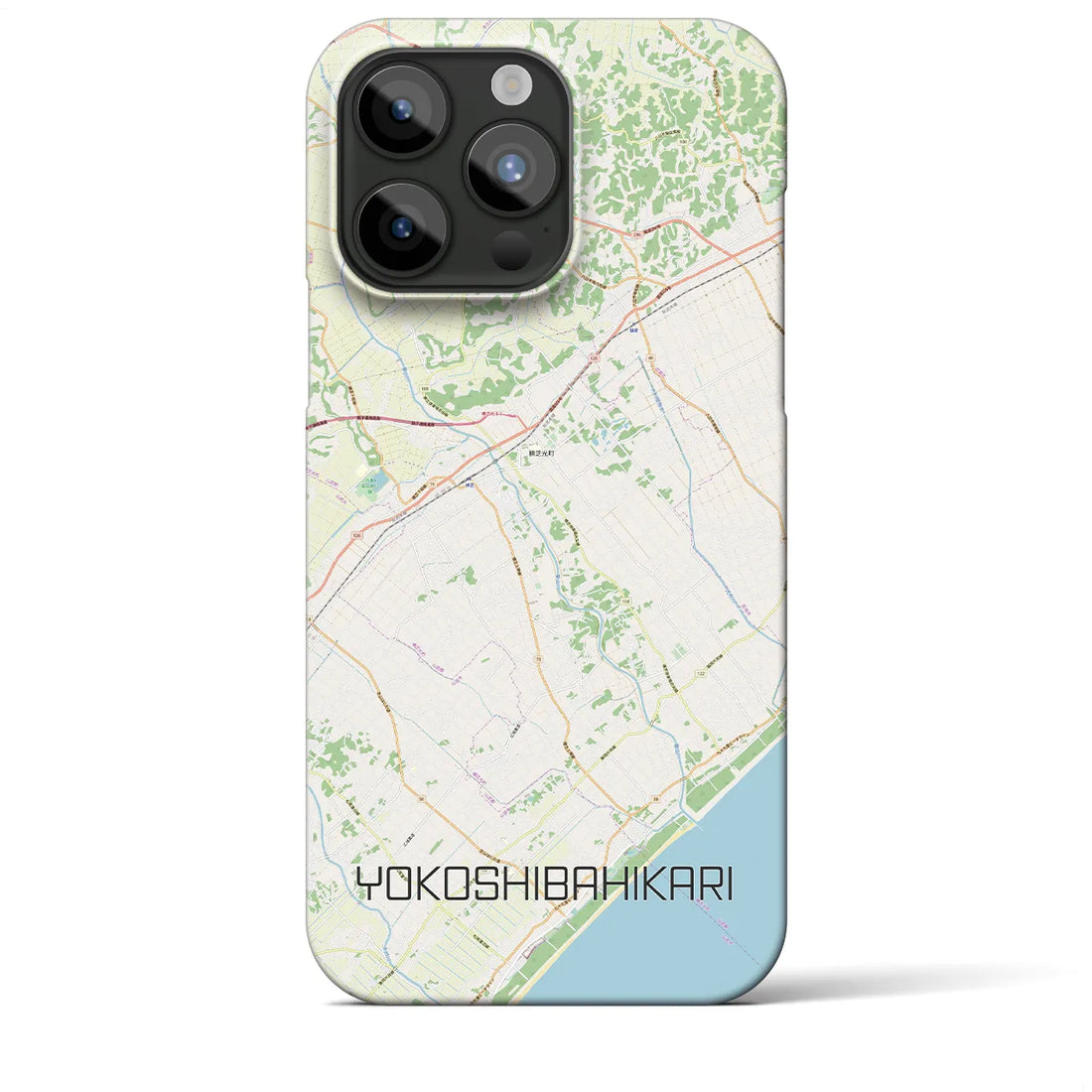 【横芝光】地図柄iPhoneケース（バックカバータイプ・ナチュラル）iPhone 15 Pro Max 用