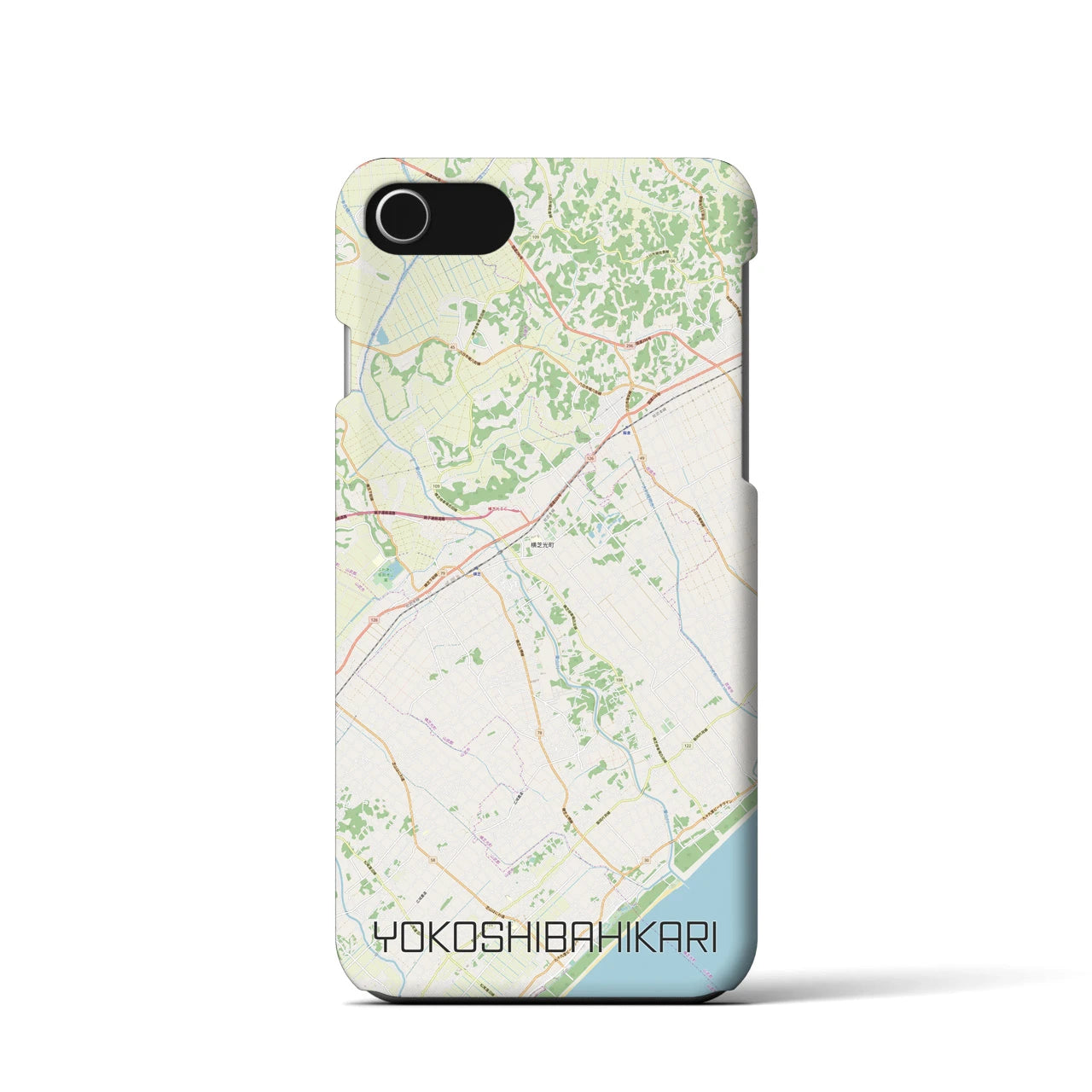 【横芝光】地図柄iPhoneケース（バックカバータイプ・ナチュラル）iPhone SE（第3 / 第2世代） / 8 / 7 / 6s / 6 用