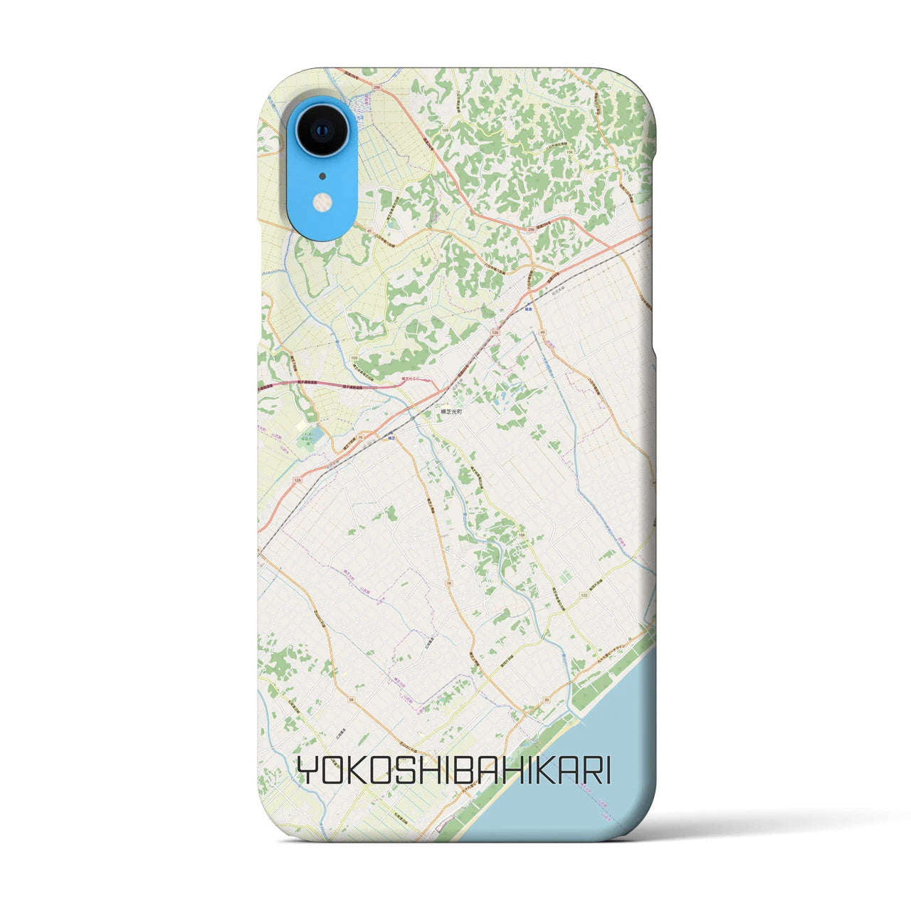 【横芝光】地図柄iPhoneケース（バックカバータイプ・ナチュラル）iPhone XR 用