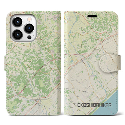 【横芝光（千葉県）】地図柄iPhoneケース（手帳タイプ）ナチュラル・iPhone 13 Pro 用