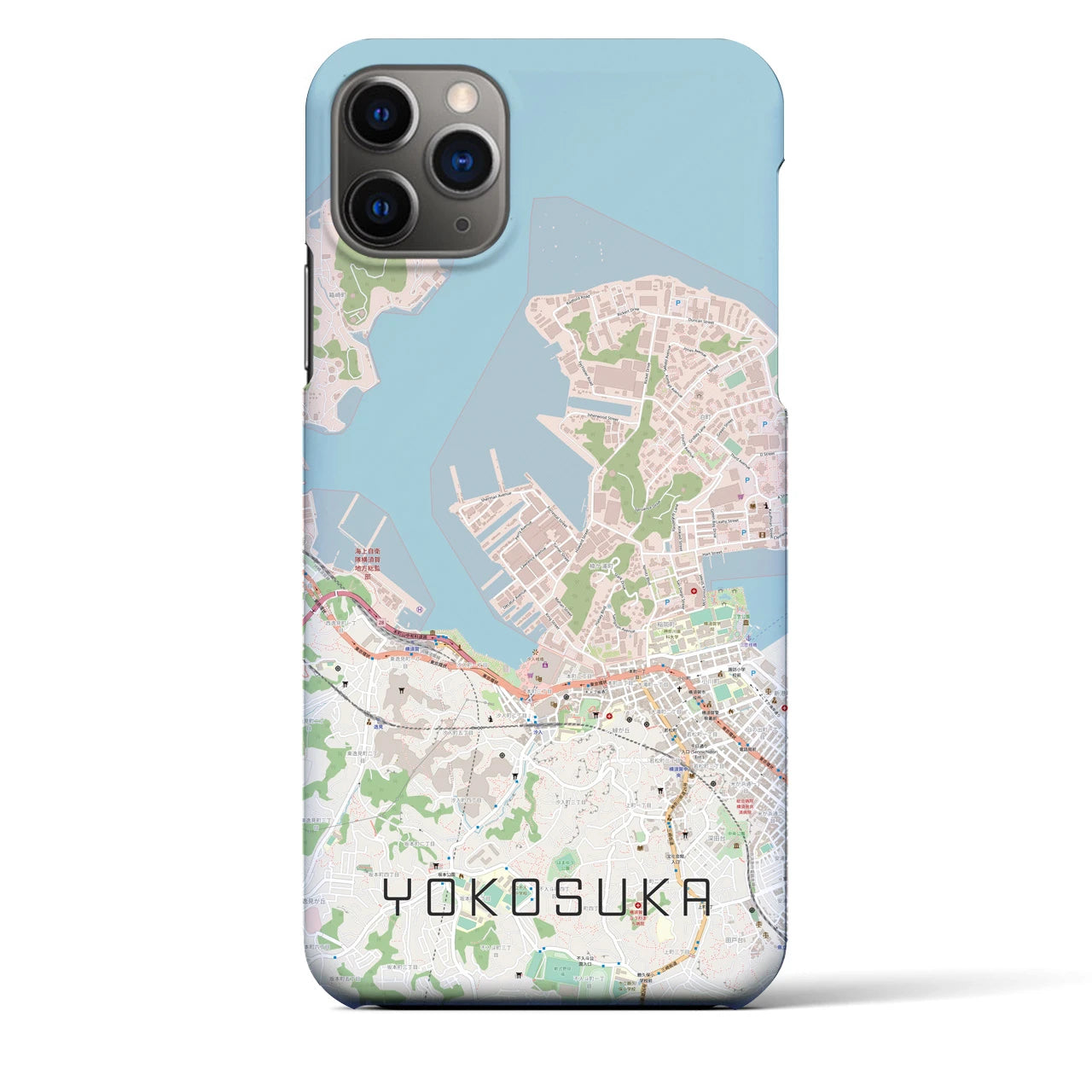 【横須賀】地図柄iPhoneケース（バックカバータイプ・ナチュラル）iPhone 11 Pro Max 用