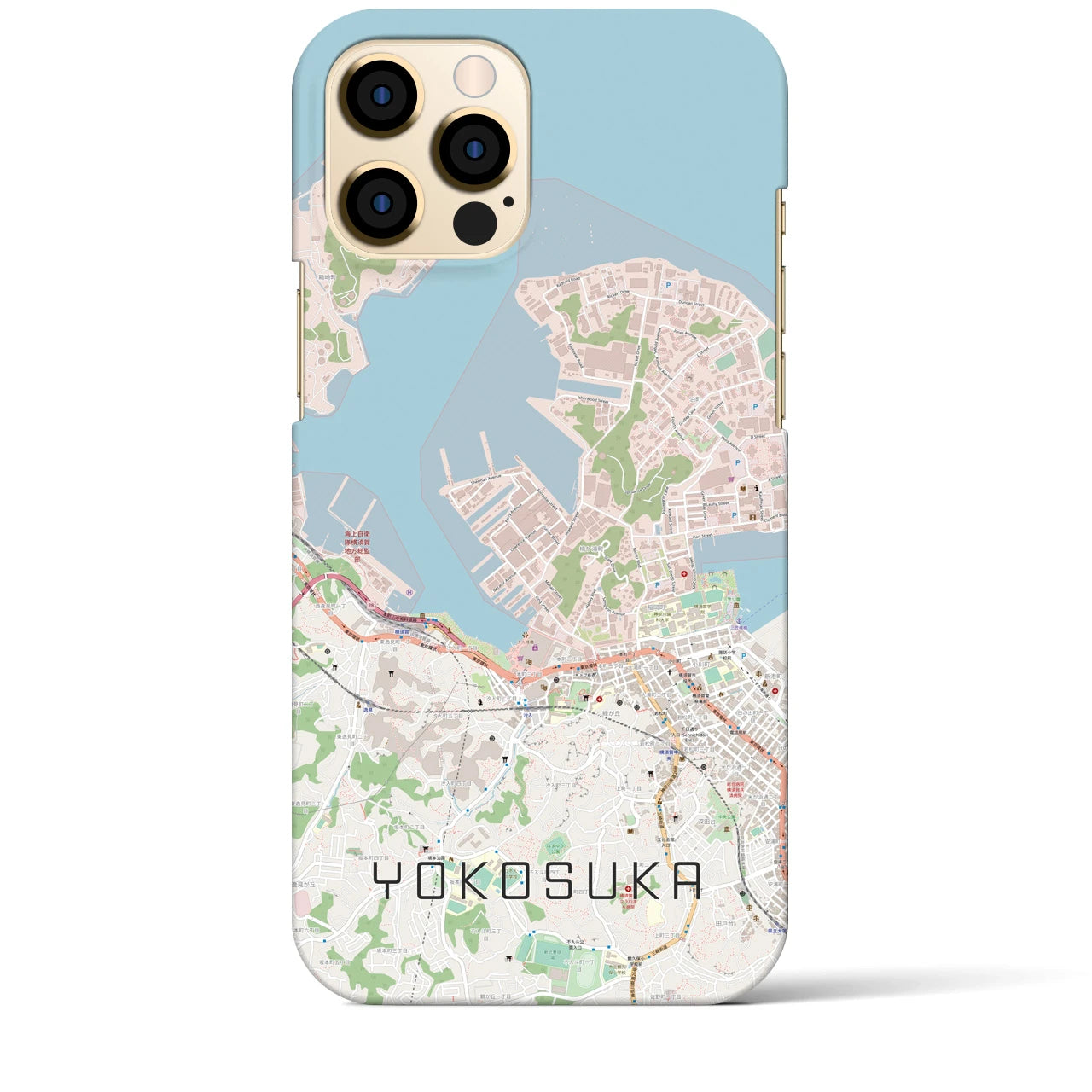 【横須賀】地図柄iPhoneケース（バックカバータイプ・ナチュラル）iPhone 12 Pro Max 用