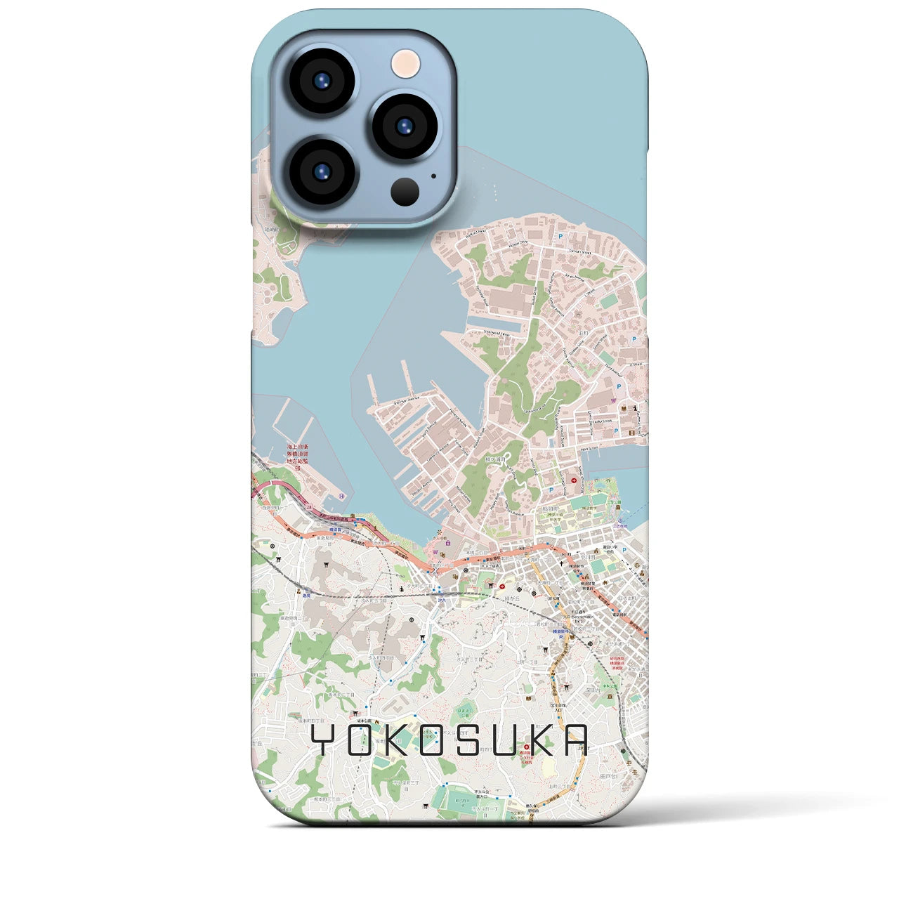 【横須賀】地図柄iPhoneケース（バックカバータイプ・ナチュラル）iPhone 13 Pro Max 用