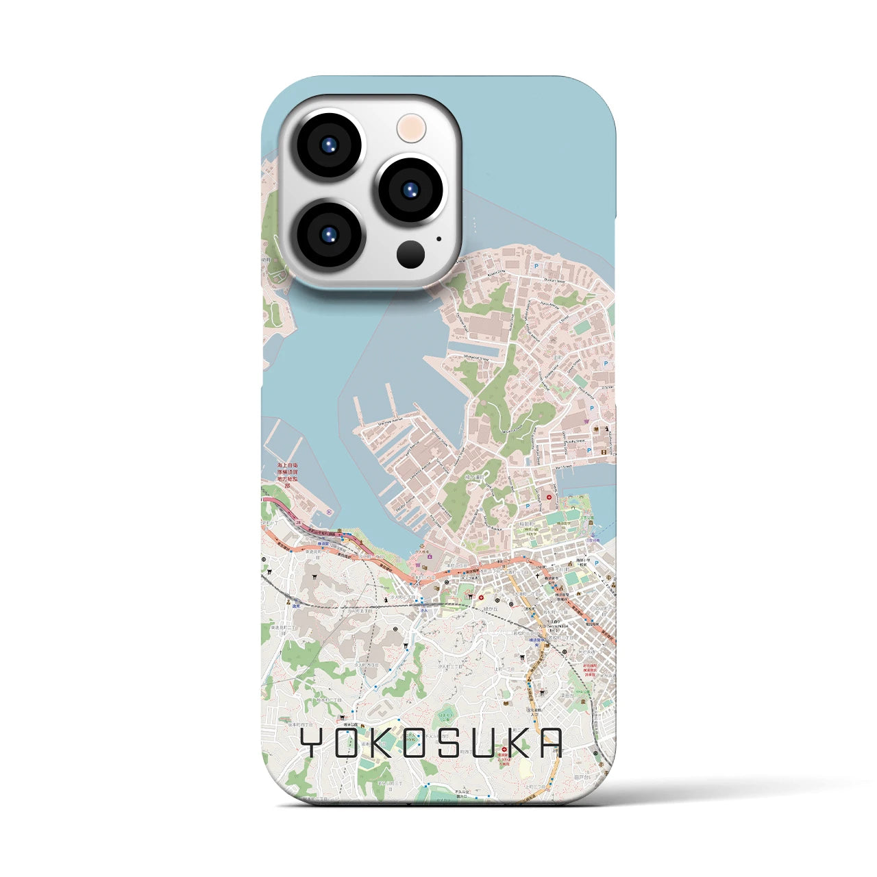 【横須賀】地図柄iPhoneケース（バックカバータイプ・ナチュラル）iPhone 13 Pro 用