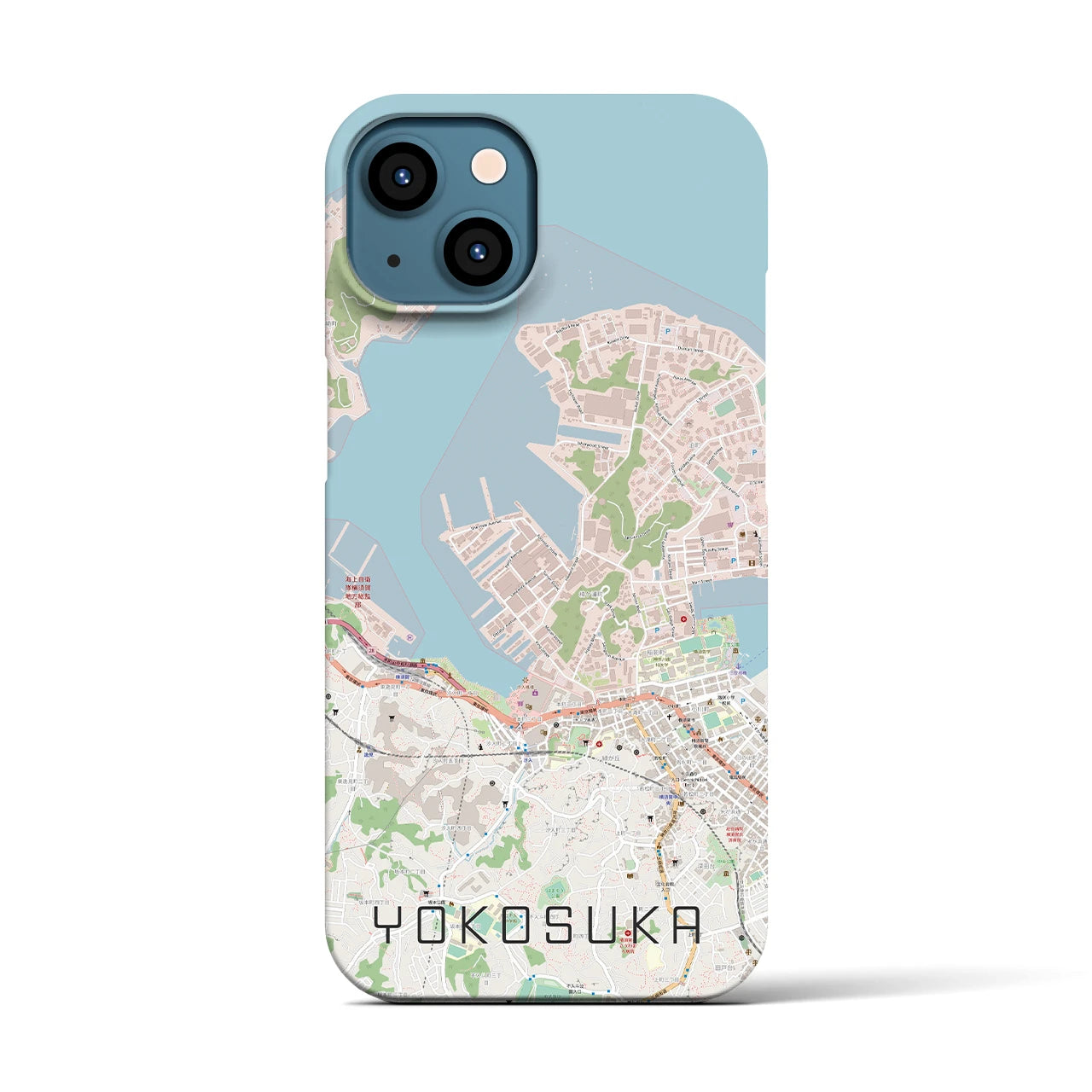 【横須賀】地図柄iPhoneケース（バックカバータイプ・ナチュラル）iPhone 13 用