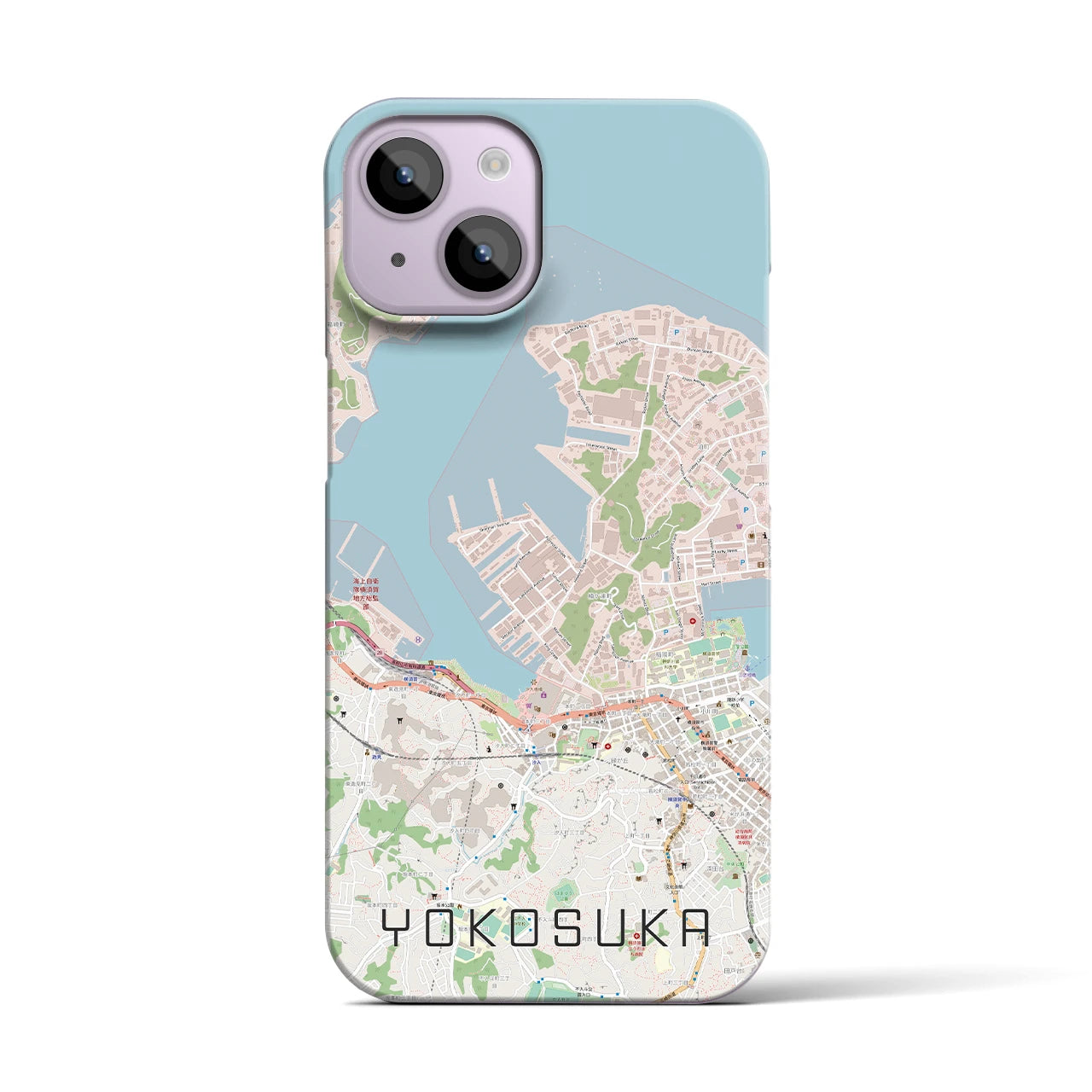 【横須賀】地図柄iPhoneケース（バックカバータイプ・ナチュラル）iPhone 14 用