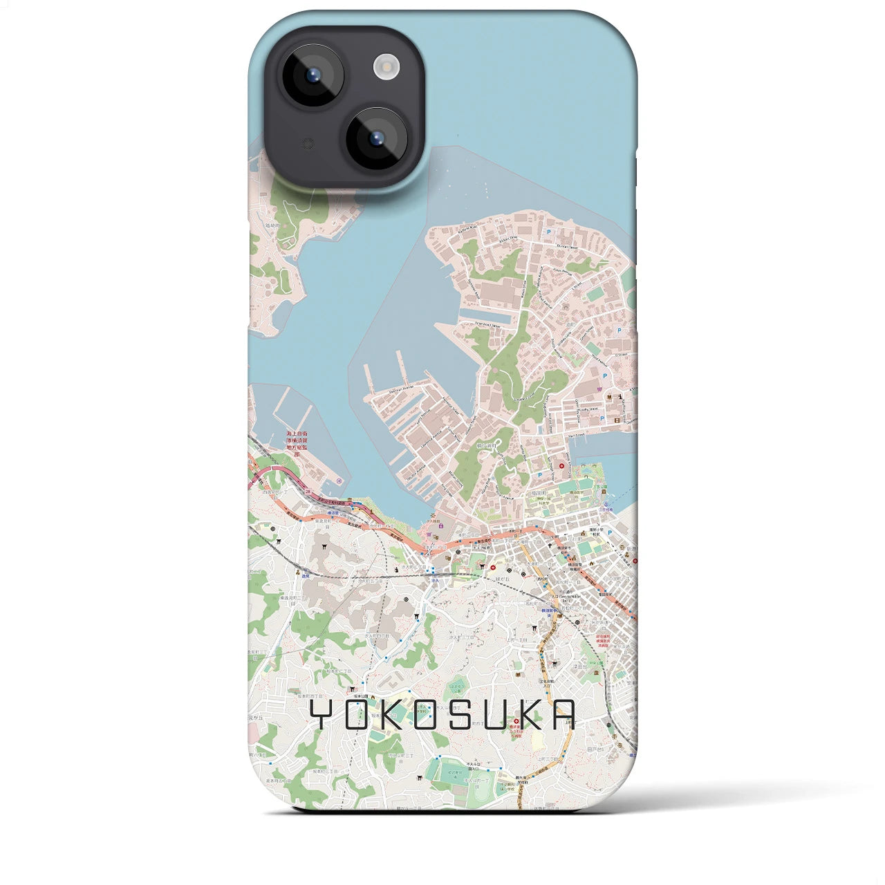 【横須賀】地図柄iPhoneケース（バックカバータイプ・ナチュラル）iPhone 14 Plus 用