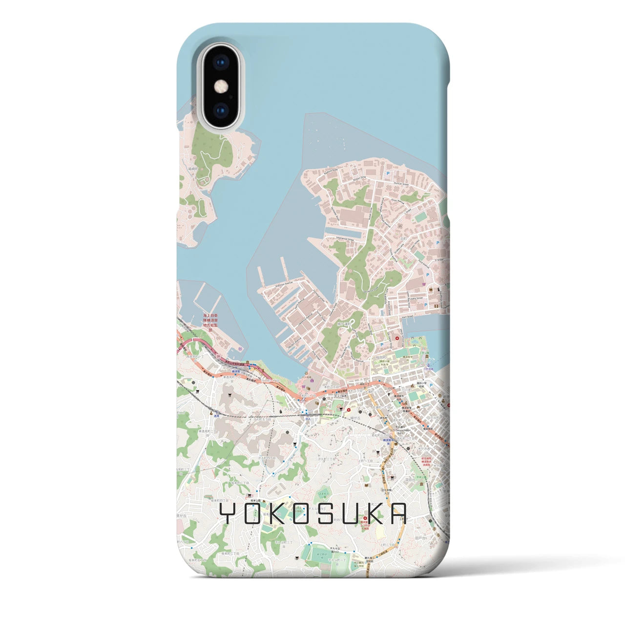 【横須賀】地図柄iPhoneケース（バックカバータイプ・ナチュラル）iPhone XS Max 用