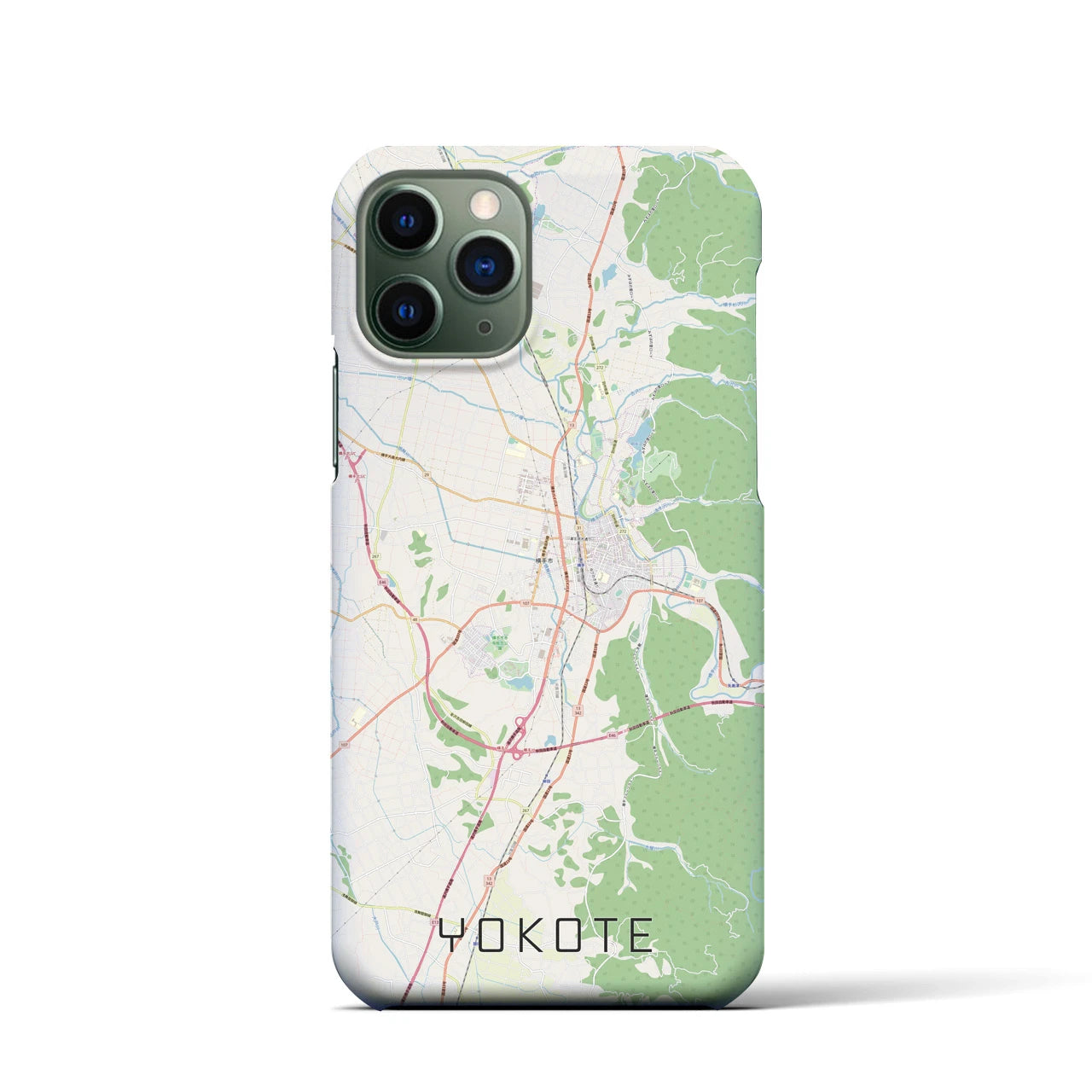 【横手】地図柄iPhoneケース（バックカバータイプ・ナチュラル）iPhone 11 Pro 用