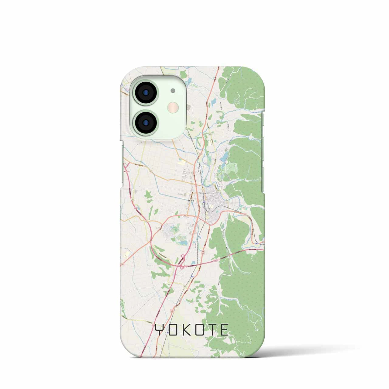 【横手】地図柄iPhoneケース（バックカバータイプ・ナチュラル）iPhone 12 mini 用