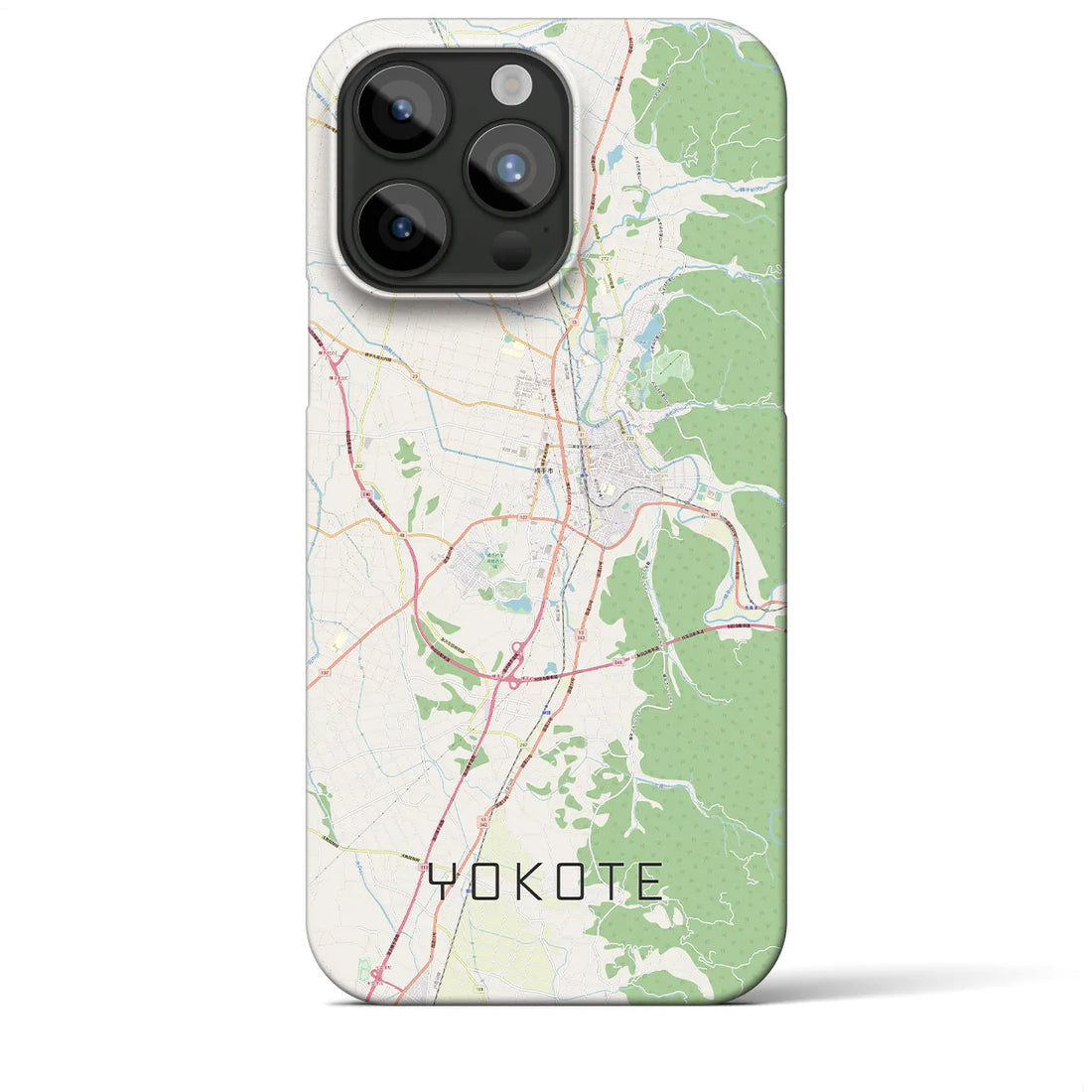 【横手】地図柄iPhoneケース（バックカバータイプ・ナチュラル）iPhone 15 Pro Max 用