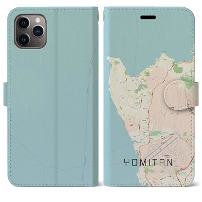 【読谷（沖縄県）】地図柄iPhoneケース（手帳タイプ）ナチュラル・iPhone 11 Pro Max 用