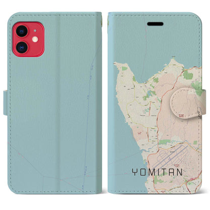 【読谷（沖縄県）】地図柄iPhoneケース（手帳タイプ）ナチュラル・iPhone 11 用