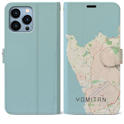 【読谷（沖縄県）】地図柄iPhoneケース（手帳タイプ）ナチュラル・iPhone 13 Pro Max 用