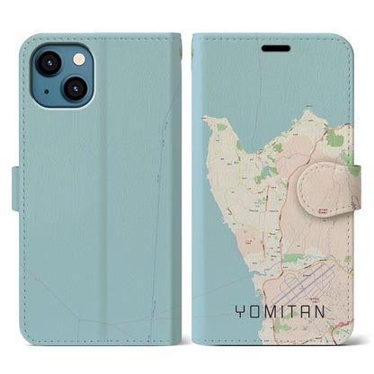 【読谷（沖縄県）】地図柄iPhoneケース（手帳タイプ）ナチュラル・iPhone 13 Pro 用