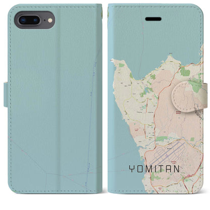 【読谷（沖縄県）】地図柄iPhoneケース（手帳タイプ）ナチュラル・iPhone 8Plus /7Plus / 6sPlus / 6Plus 用