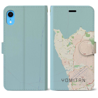 【読谷（沖縄県）】地図柄iPhoneケース（手帳タイプ）ナチュラル・iPhone XR 用