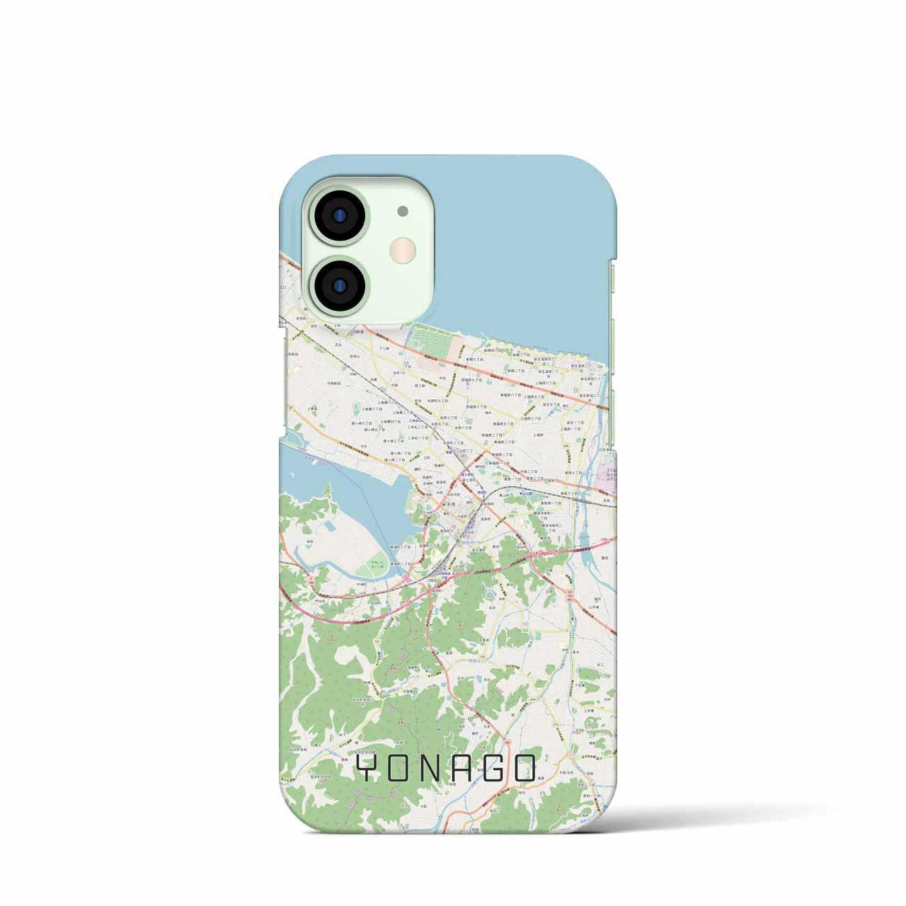【米子】地図柄iPhoneケース（バックカバータイプ・ナチュラル）iPhone 12 mini 用