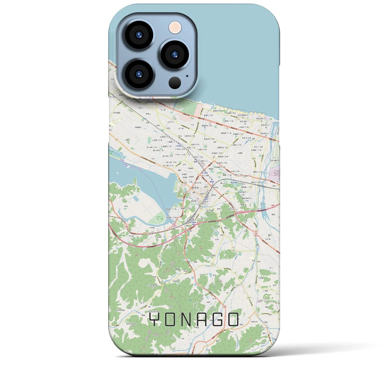 【米子】地図柄iPhoneケース（バックカバータイプ・ナチュラル）iPhone 13 Pro Max 用