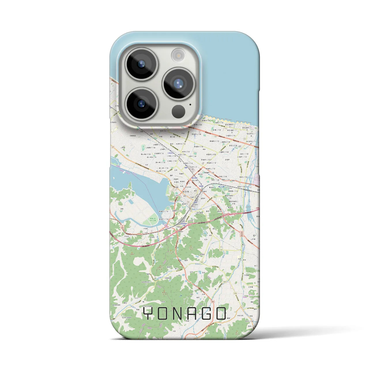 【米子】地図柄iPhoneケース（バックカバータイプ・ナチュラル）iPhone 15 Pro 用