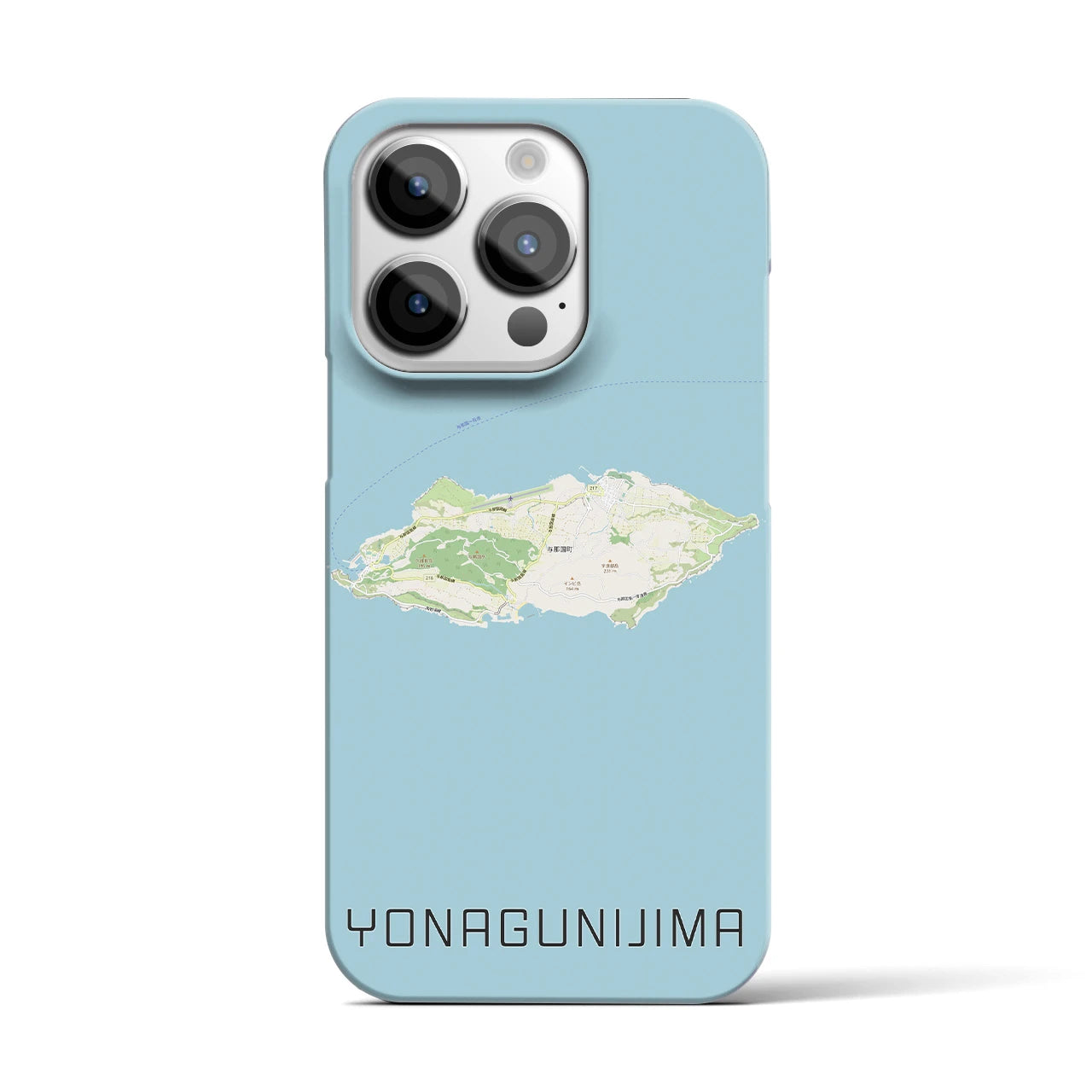 【与那国島】地図柄iPhoneケース（バックカバータイプ・ナチュラル）iPhone 14 Pro 用