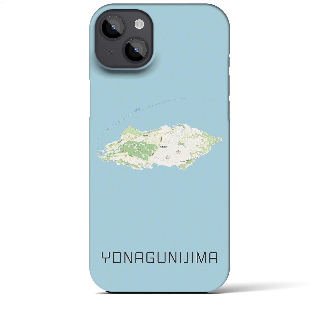 【与那国島】地図柄iPhoneケース（バックカバータイプ・ナチュラル）iPhone 14 Plus 用
