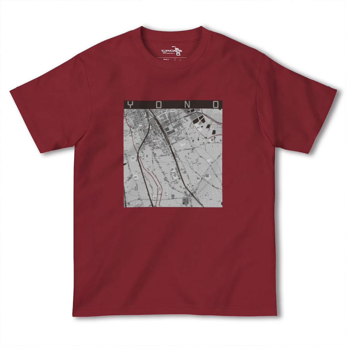 【与野(埼玉県)】地図柄ヘビーウェイトTシャツ