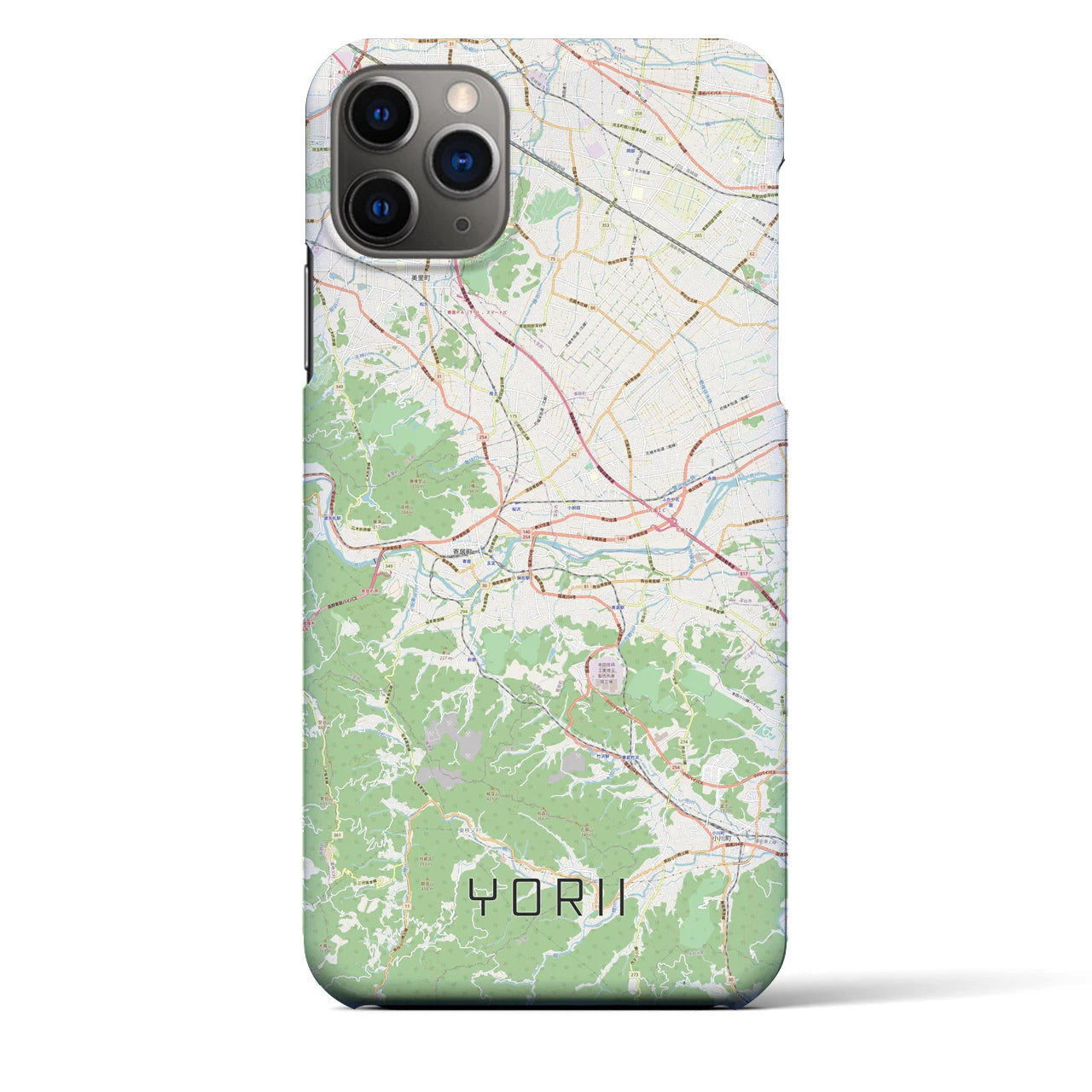 【寄居】地図柄iPhoneケース（バックカバータイプ・ナチュラル）iPhone 11 Pro Max 用