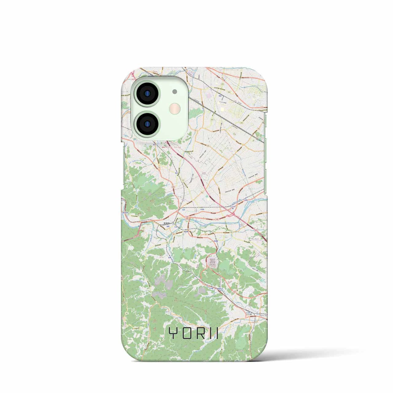 【寄居】地図柄iPhoneケース（バックカバータイプ・ナチュラル）iPhone 12 mini 用