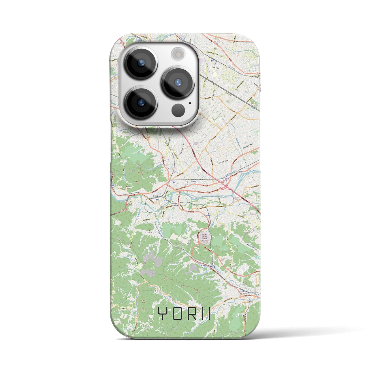【寄居】地図柄iPhoneケース（バックカバータイプ・ナチュラル）iPhone 14 Pro 用