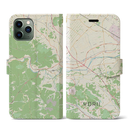 【寄居（埼玉県）】地図柄iPhoneケース（手帳タイプ）ナチュラル・iPhone 11 Pro 用