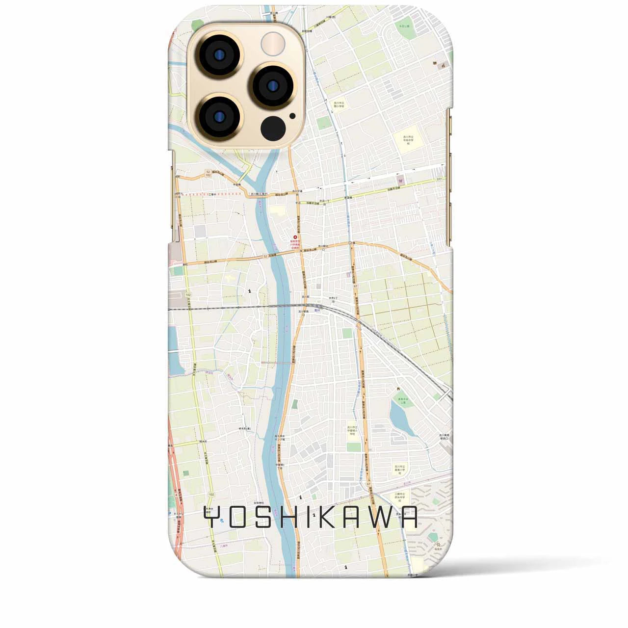 【吉川】地図柄iPhoneケース（バックカバータイプ・ナチュラル）iPhone 12 Pro Max 用
